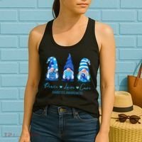 Peace Love Cure Gnome Diabetes Awareness Survivors Gifts Women's Tank Top thumb 2