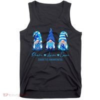 Peace Love Cure Gnome Diabetes Awareness Survivors Gifts Tank Top thumb 0