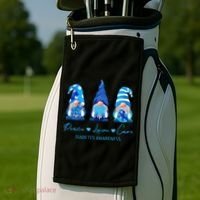Peace Love Cure Gnome Diabetes Awareness Survivors Gifts Golf Towel thumb 2