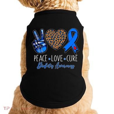 Peace Love Cure Diabetes Awareness Doggie Tank