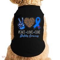 Peace Love Cure Diabetes Awareness Doggie Tank thumb 0