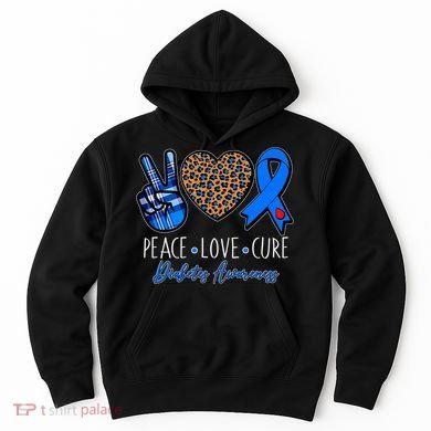 Peace Love Cure Diabetes Awareness Hoodie