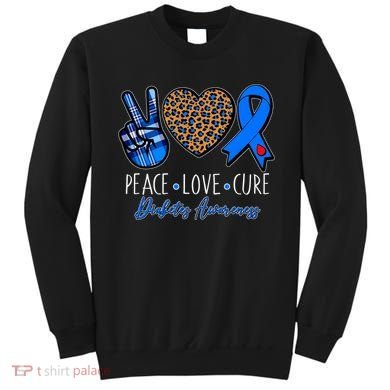 Peace Love Cure Diabetes Awareness Sweatshirt