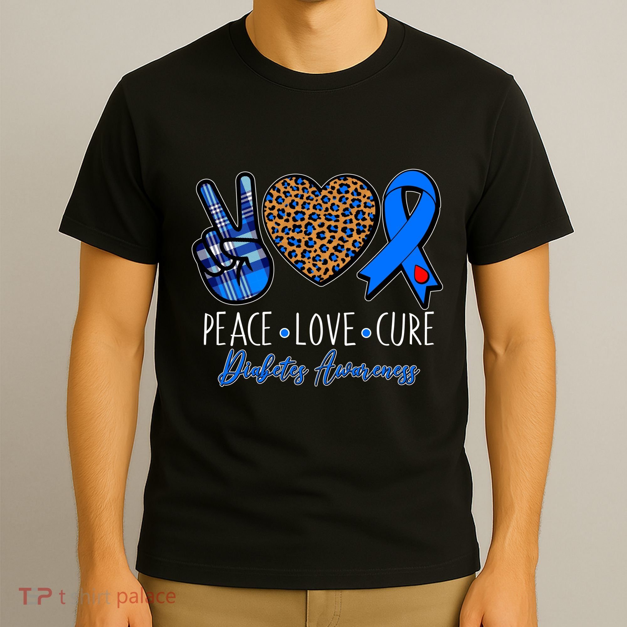 Peace Love Cure Diabetes Awareness T-Shirt