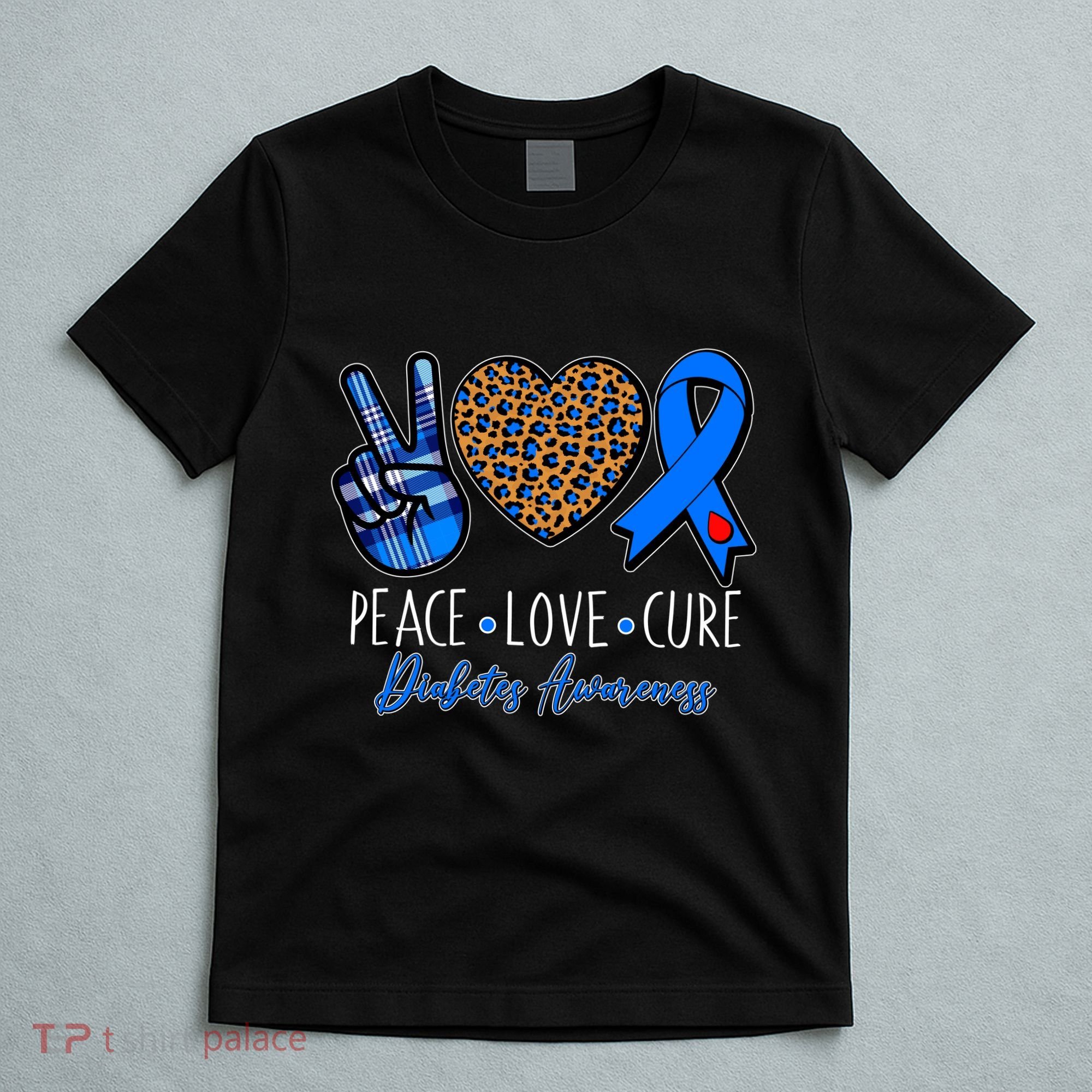 Peace Love Cure Diabetes Awareness T-Shirt