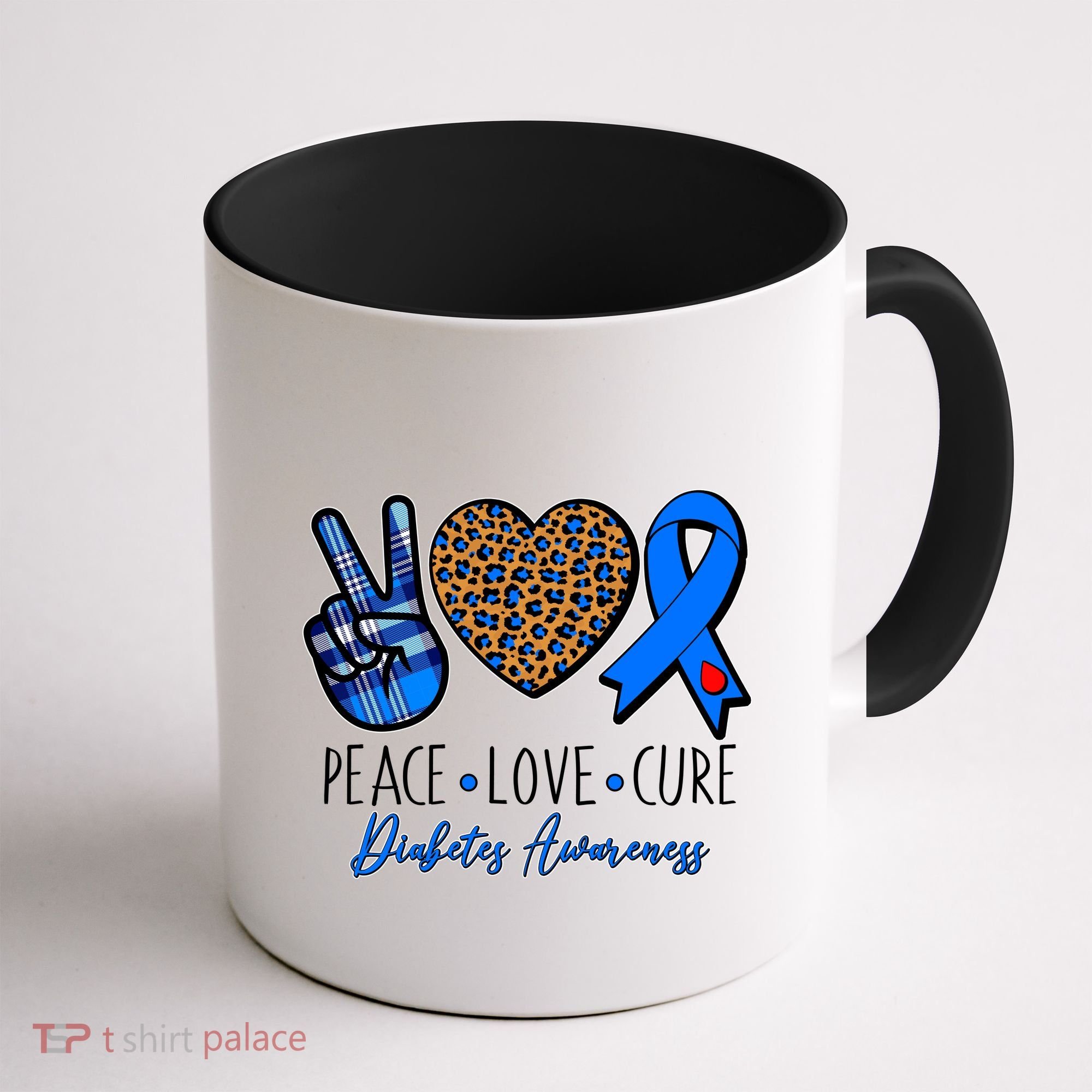 Peace Love Cure Diabetes Awareness Coffee Mug