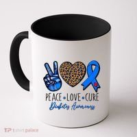 Peace Love Cure Diabetes Awareness Coffee Mug thumb 0