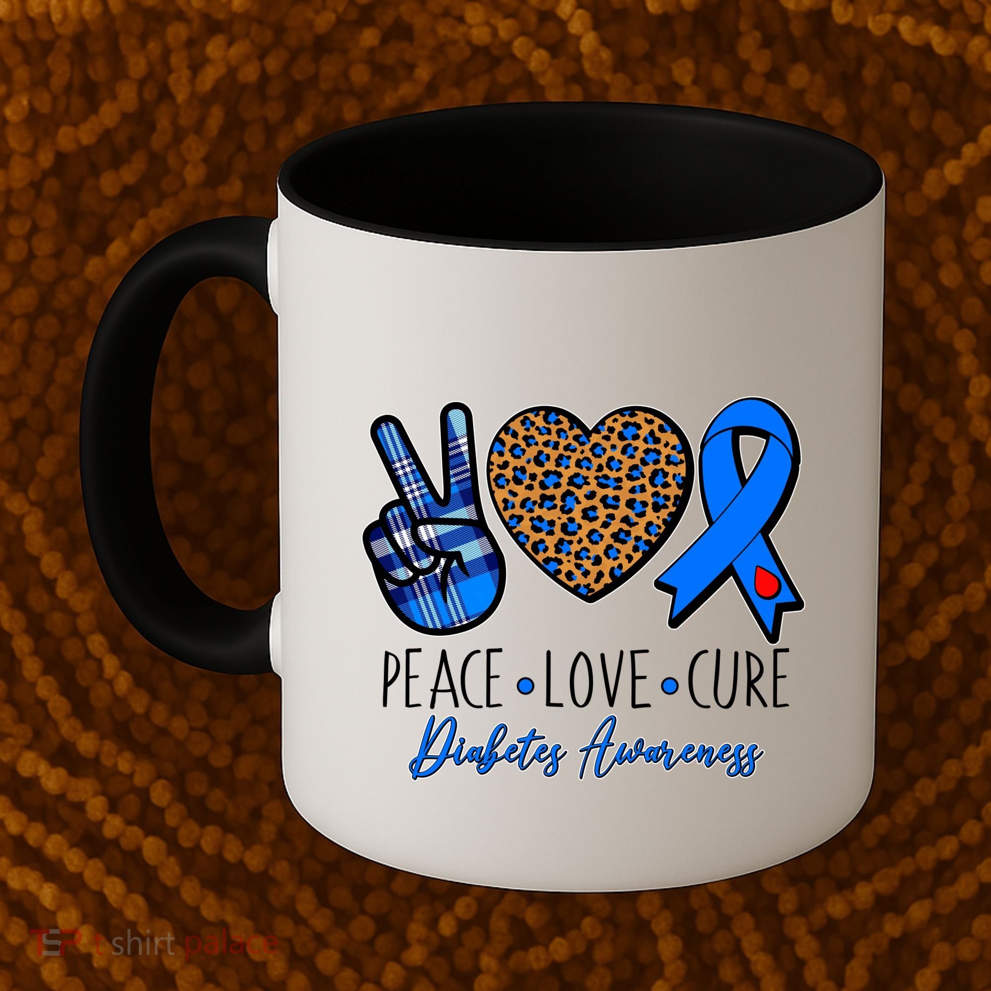 Peace Love Cure Diabetes Awareness Coffee Mug