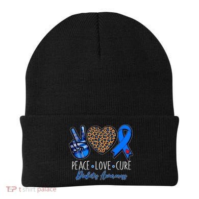 Peace Love Cure Diabetes Awareness Beanie