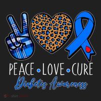 Peace Love Cure Diabetes Awareness Beanie thumb 2