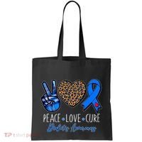 Peace Love Cure Diabetes Awareness Tote Bag thumb 0
