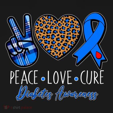 Peace Love Cure Diabetes Awareness Tote Bag