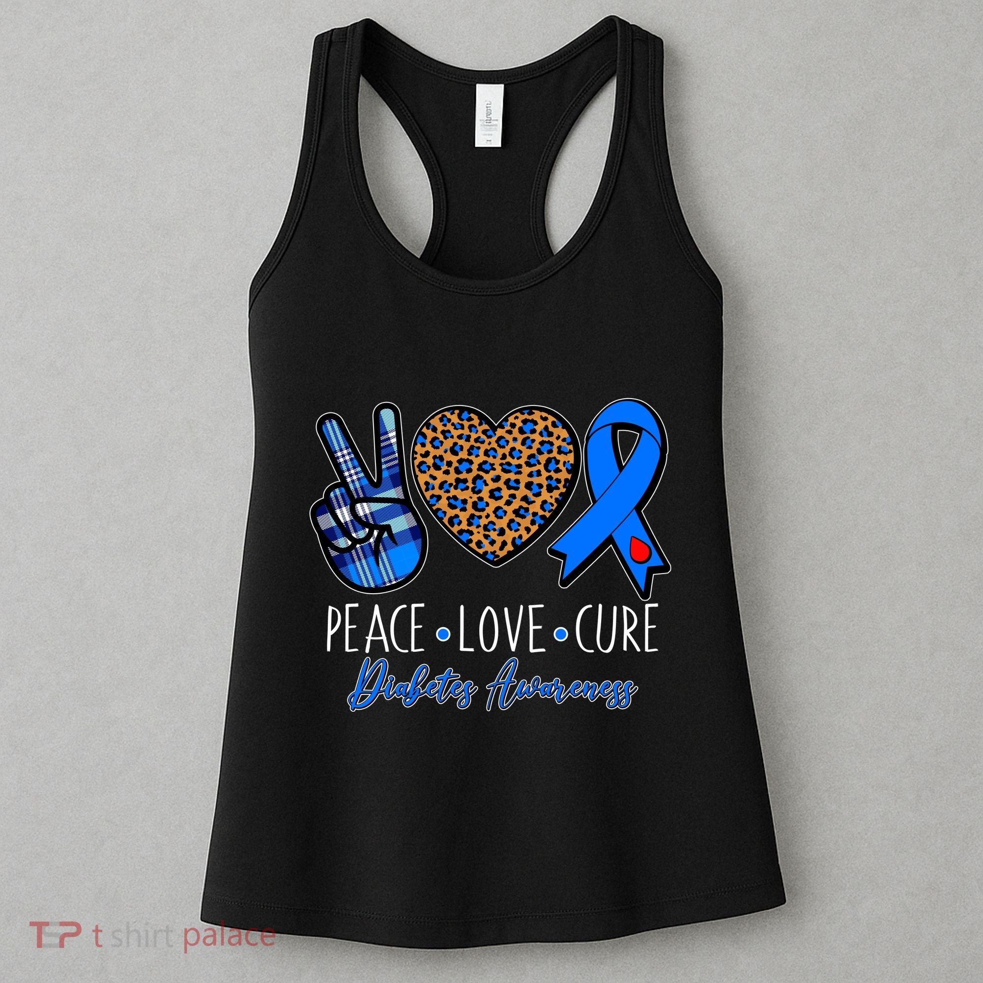 Peace Love Cure Diabetes Awareness Women's Tank Top