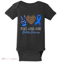 Peace Love Cure Diabetes Awareness Baby Bodysuit thumb 0