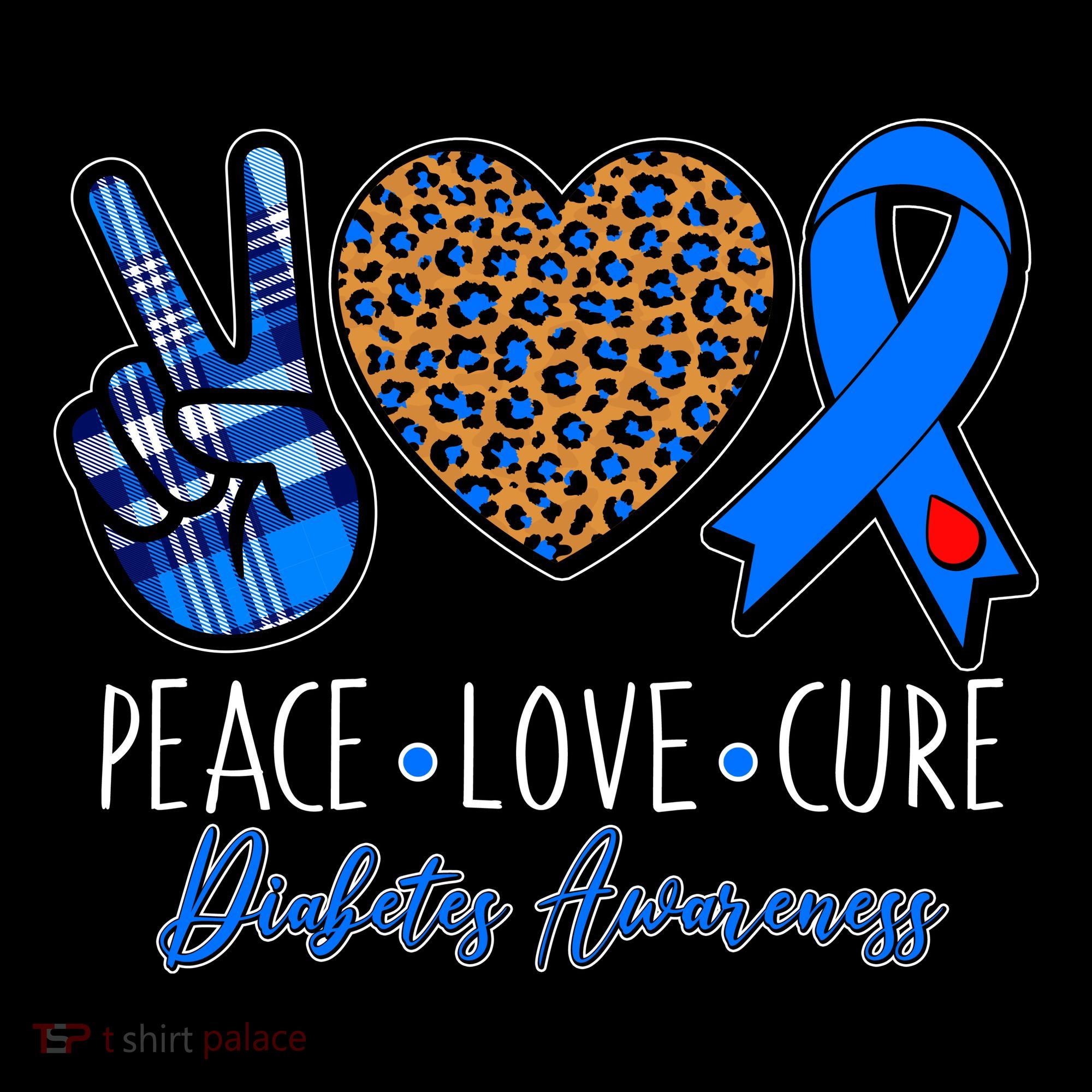 Peace Love Cure Diabetes Awareness Baby Bodysuit
