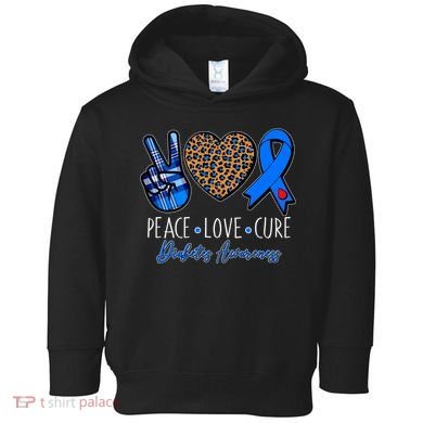 Peace Love Cure Diabetes Awareness Toddler Hoodie