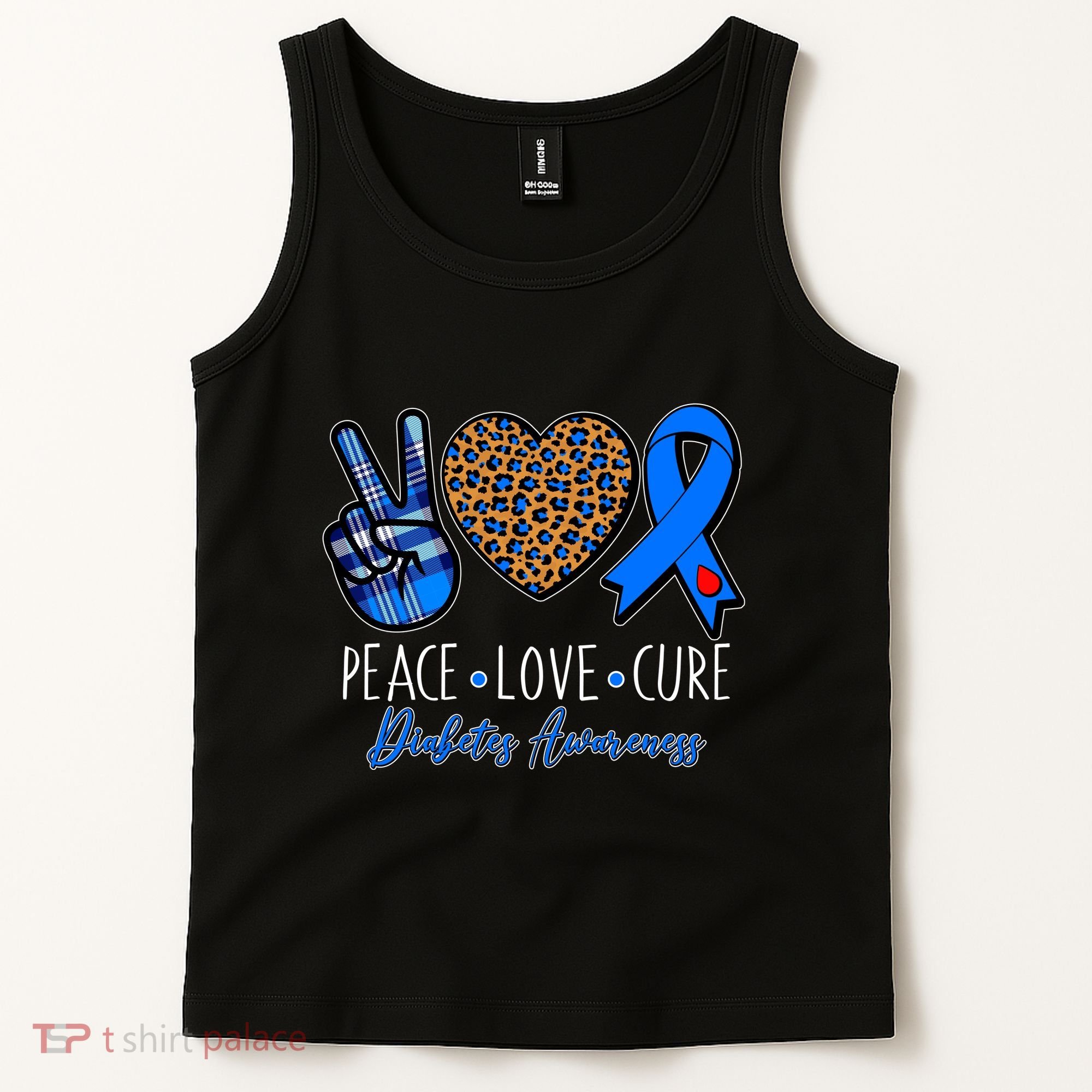 Peace Love Cure Diabetes Awareness Tank Top