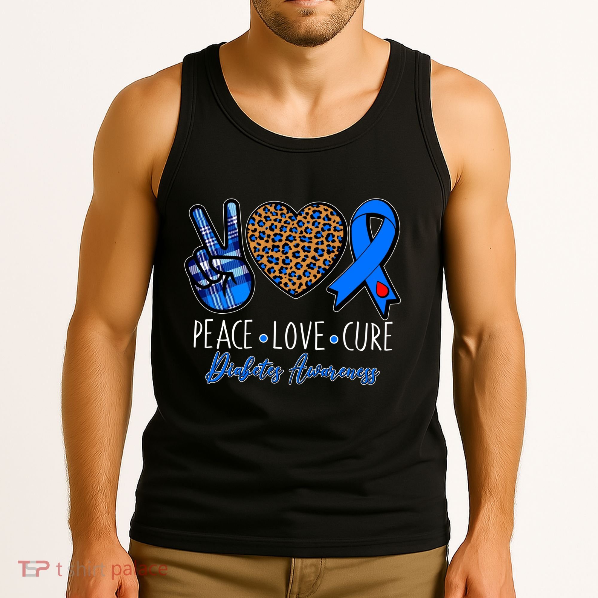 Peace Love Cure Diabetes Awareness Tank Top