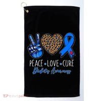 Peace Love Cure Diabetes Awareness Golf Towel thumb 0