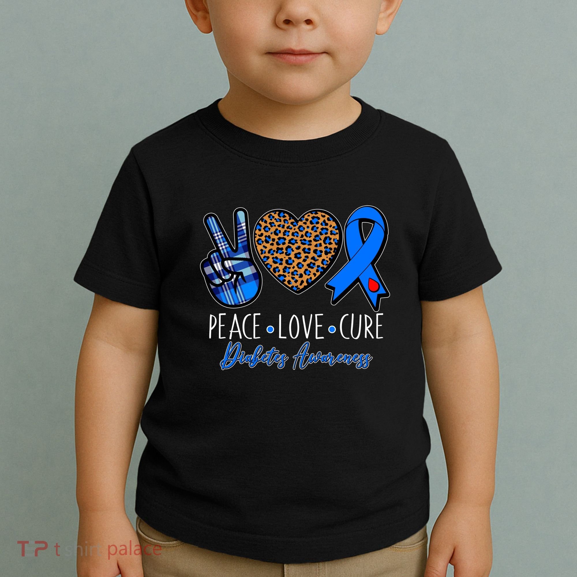 Peace Love Cure Diabetes Awareness Toddler T-Shirt