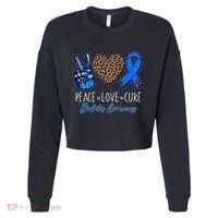 Peace Love Cure Diabetes Awareness Cropped Pullover Crew thumb 0