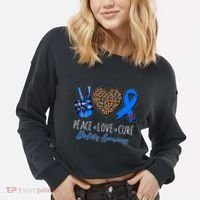 Peace Love Cure Diabetes Awareness Cropped Pullover Crew thumb 2