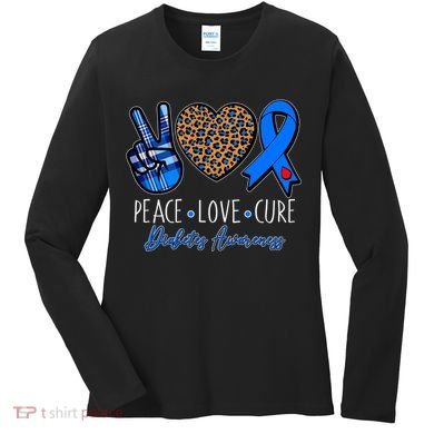 Peace Love Cure Diabetes Awareness Women's Long Sleeve Shirt