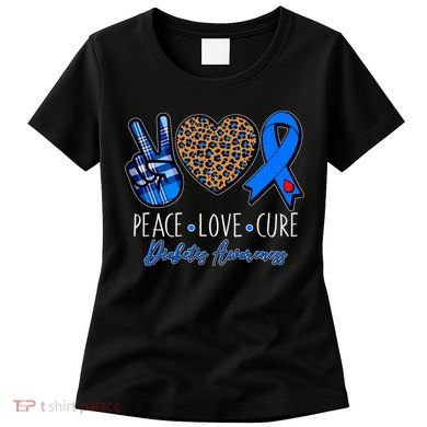 Peace Love Cure Diabetes Awareness Women's T-Shirt