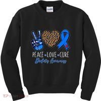 Peace Love Cure Diabetes Awareness Kids Sweatshirt thumb 0