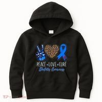 Peace Love Cure Diabetes Awareness Kids Hoodie thumb 0