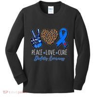 Peace Love Cure Diabetes Awareness Kids Long Sleeve Shirt thumb 0