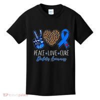 Peace Love Cure Diabetes Awareness Kids T-Shirt thumb 0