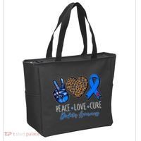 Peace Love Cure Diabetes Awareness Tote Bag thumb 2