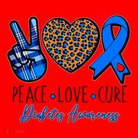 Peace Love Cure Diabetes Awareness Santa Hat thumb 1