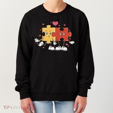 Puzzle Love Cartoon Women's Sweatshirt