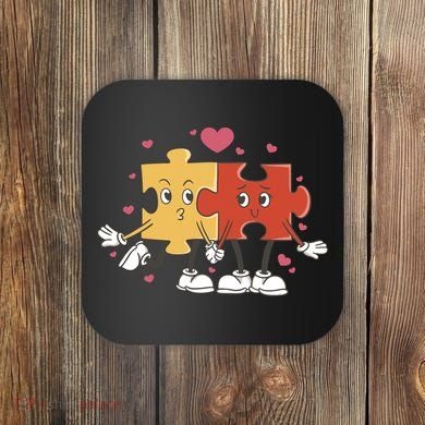 Puzzle Love Cartoon Coaster