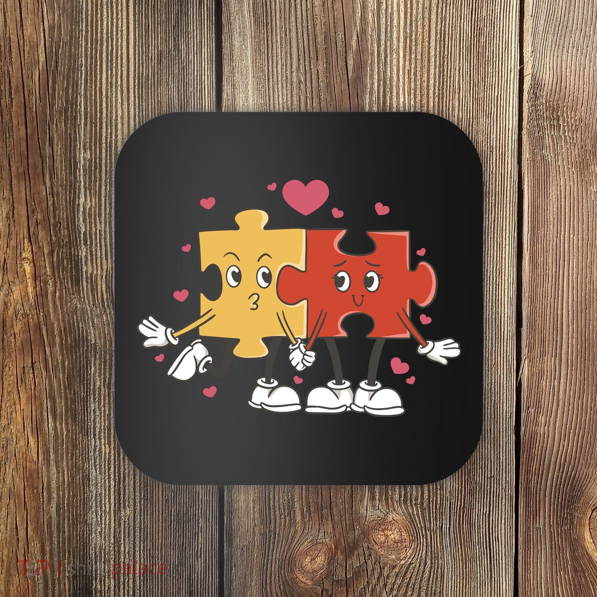Puzzle Love Cartoon Coaster