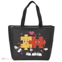 Puzzle Love Cartoon Tote Bag thumb 0