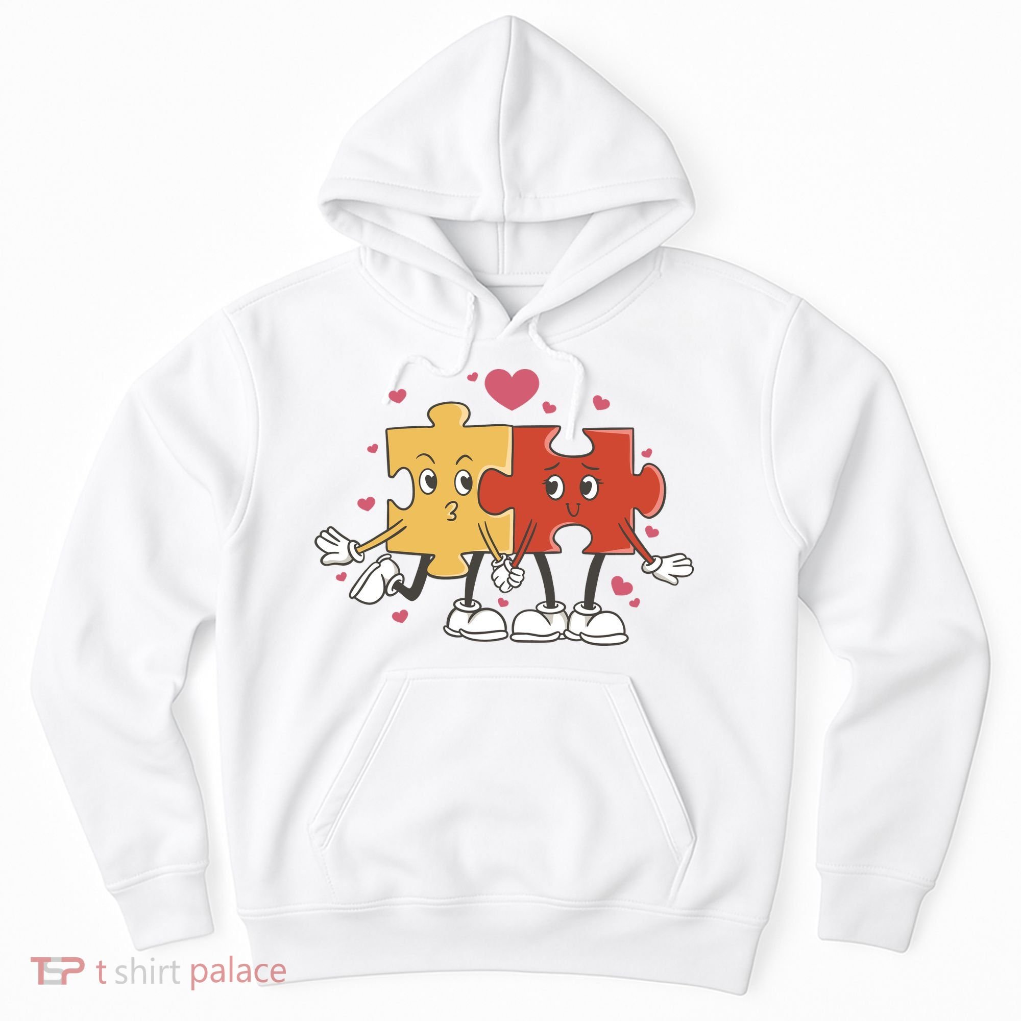 Puzzle Love Cartoon Hoodie