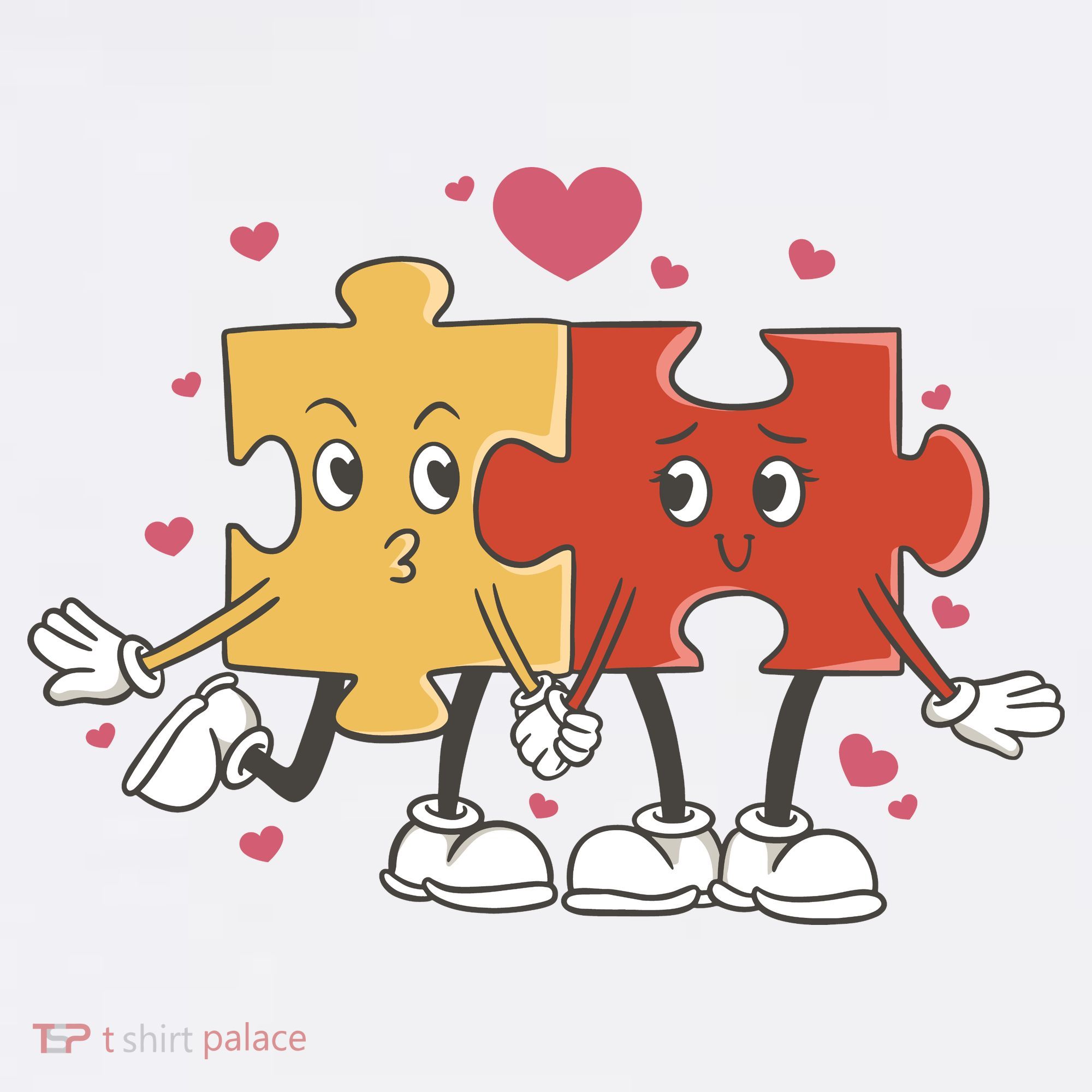 Puzzle Love Cartoon Hoodie