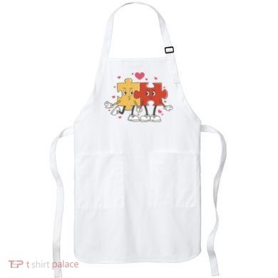 Puzzle Love Cartoon Apron