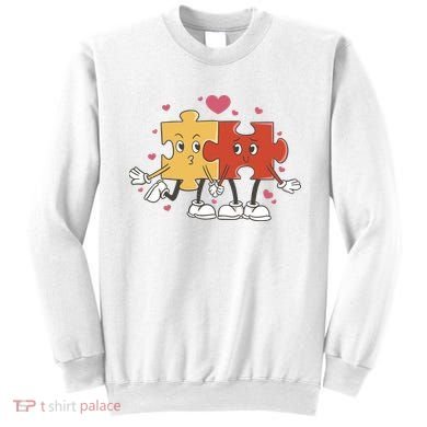 Puzzle Love Cartoon Sweatshirt