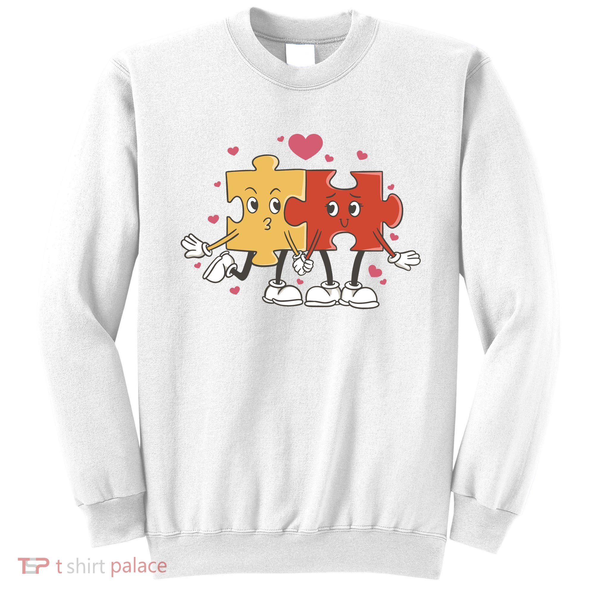 Puzzle Love Cartoon Sweatshirt