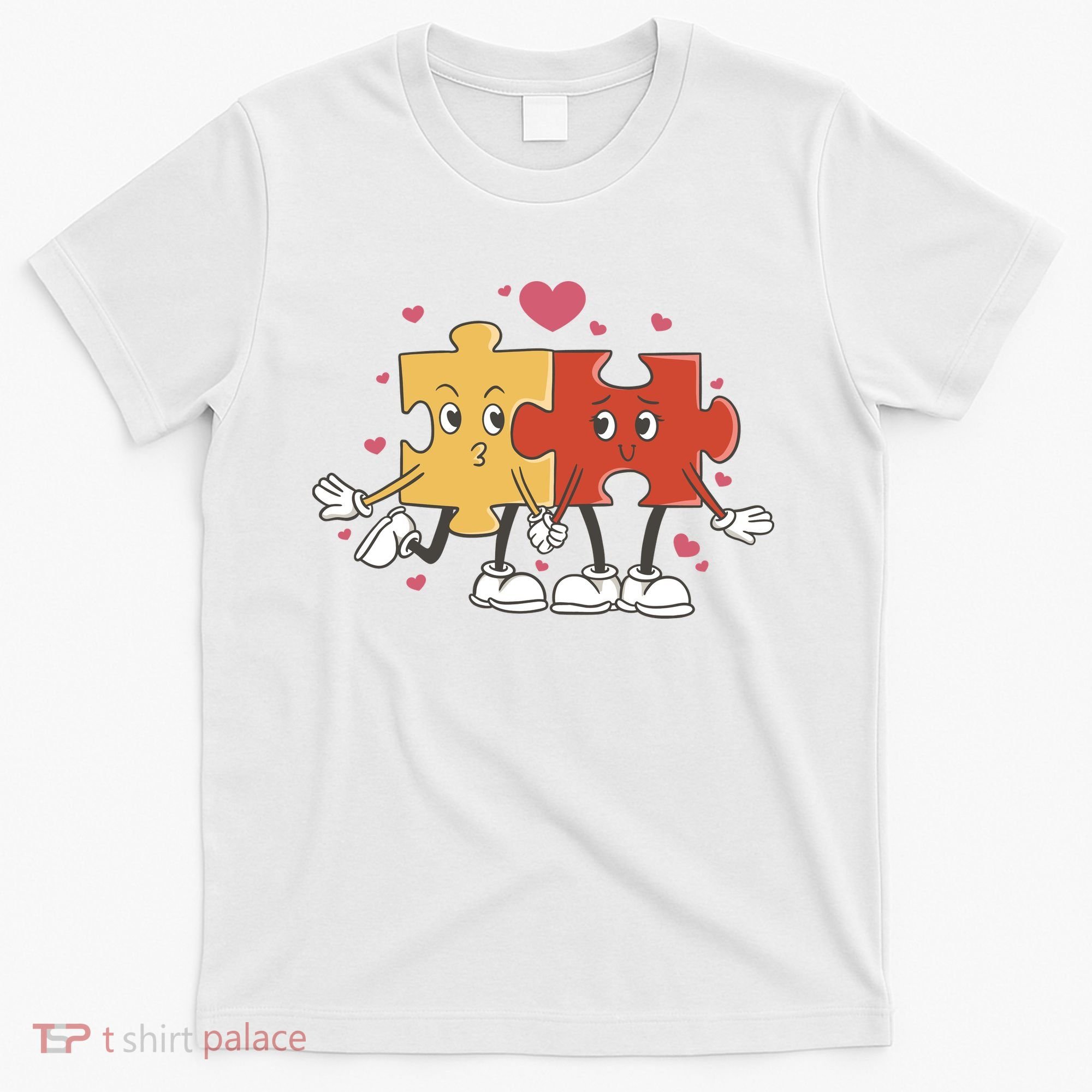Puzzle Love Cartoon T-Shirt