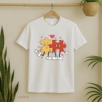 Puzzle Love Cartoon T-Shirt thumb 2