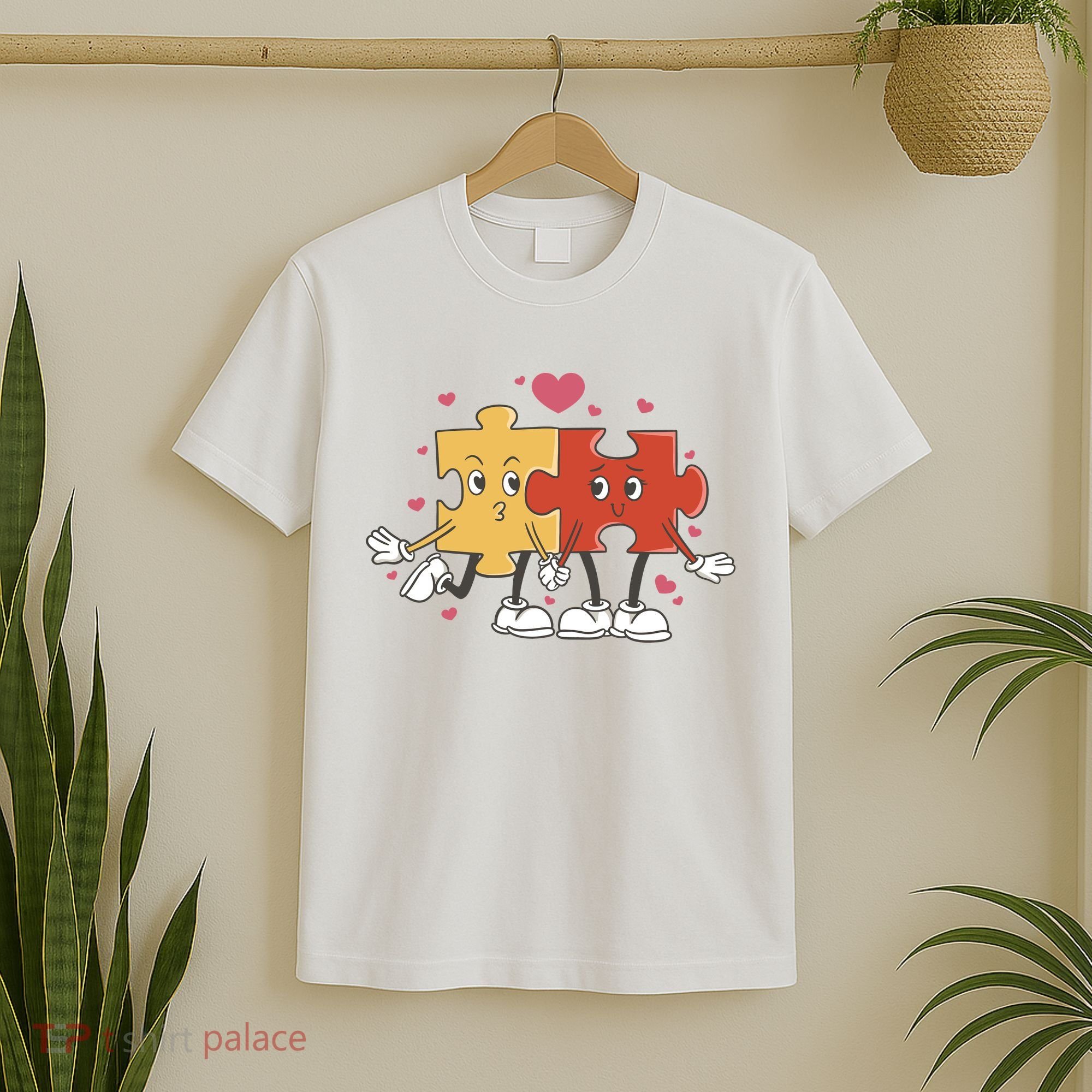 Puzzle Love Cartoon T-Shirt