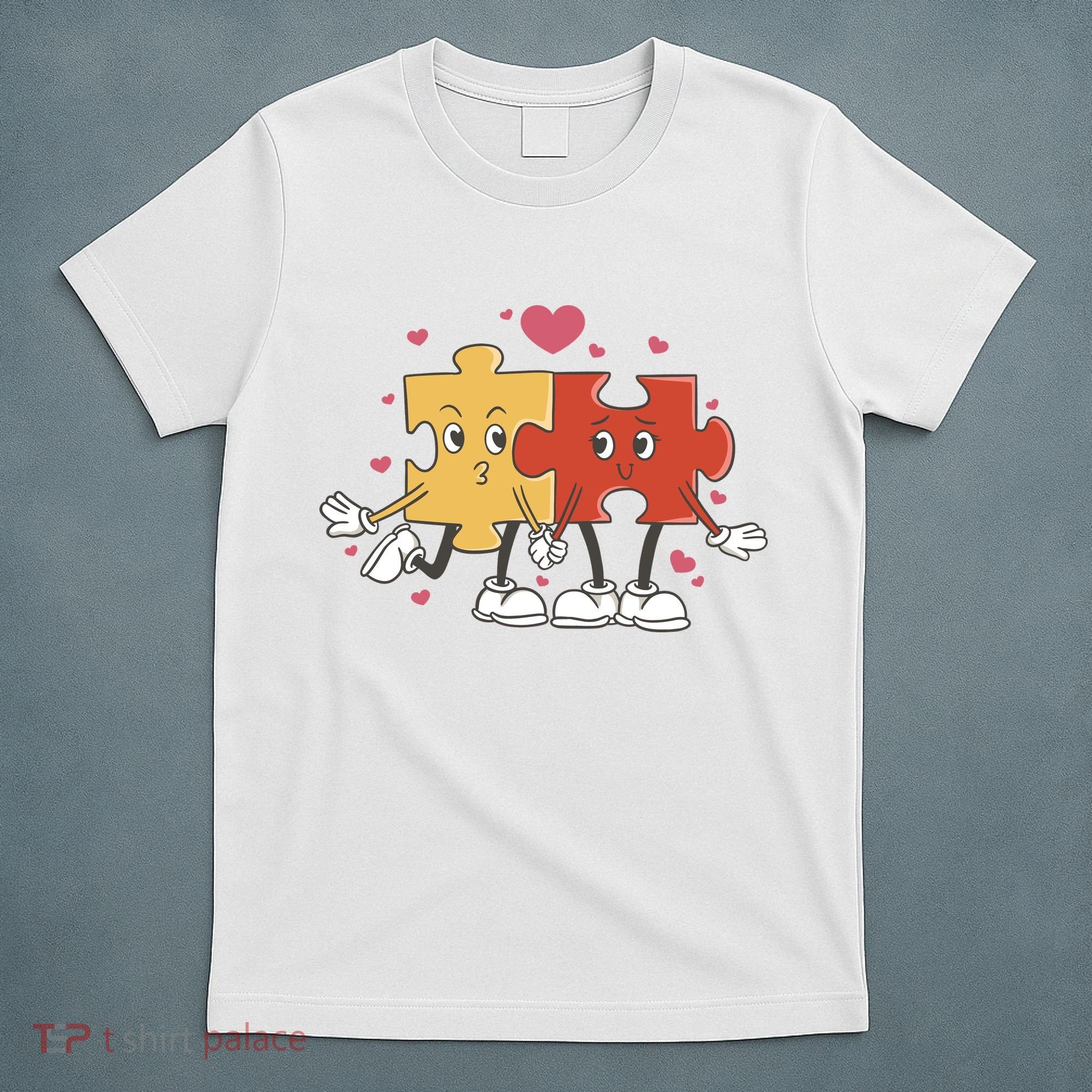 Puzzle Love Cartoon T-Shirt