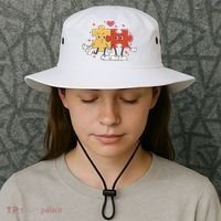 Puzzle Love Cartoon Bucket Hat thumb 3