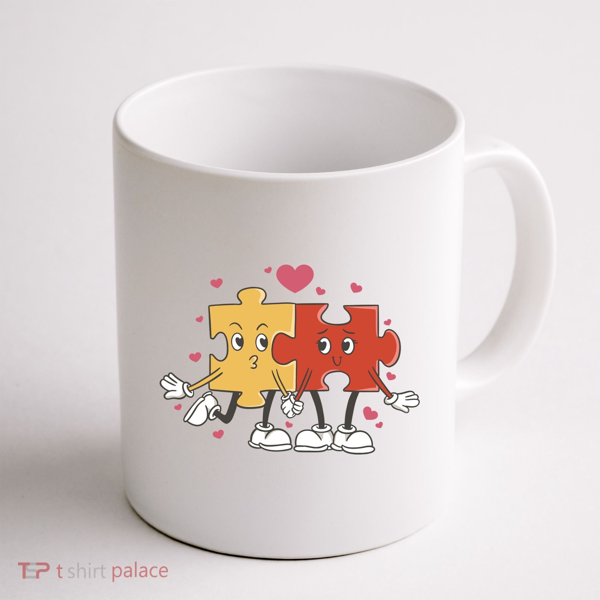 Puzzle Love Cartoon Coffee Mug