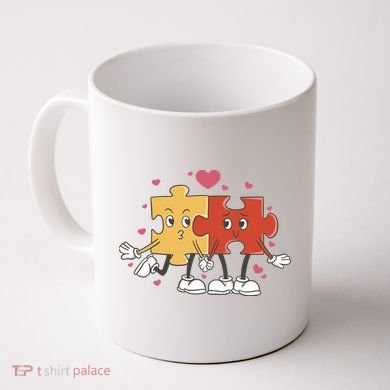 Puzzle Love Cartoon Coffee Mug